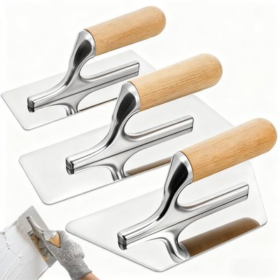 3 Pack Venetian Plaster Trowel Set, Stainless Steel Finishing Trowel, Art Paint