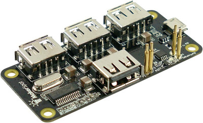 4-Port Stackable USB Hub HAT for Raspberry Pi Zero V1.3 (With Camera Connector) 