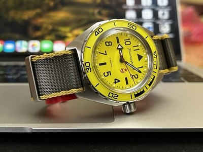 Vostok Komandirskie 650859 Russian Military Watch Automatic Yellow