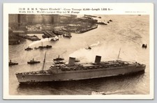 RMS Queen Elizabeth New York City New York RPPC Postcard