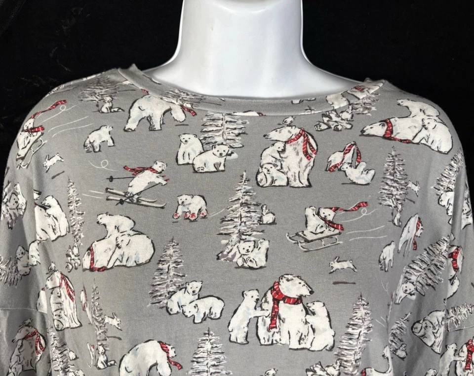 Camisa de pijama Vera Wang para mujer de algodón PJ Top bebé osos polares talla S pequeña nueva sin etiquetas Foto 4 de 4