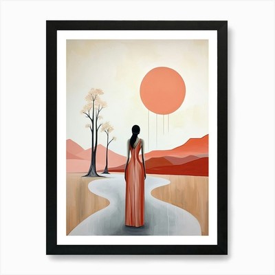 Mystic Illumination, Boho Art Style gerahmtes Wandbild Poster Leinwanddruck Bild