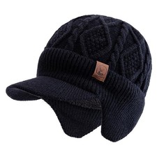 New Unisex Winter Hat Fur Lined Warm Earflap Cap Stylish Soft Beanie Hat