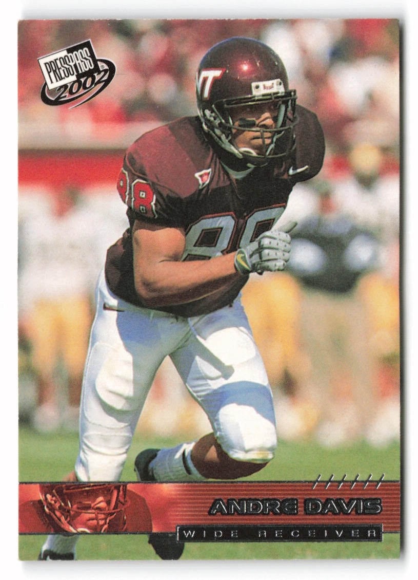 2002 Press Pass #23 Andre Davis Virginia Tech Hokies