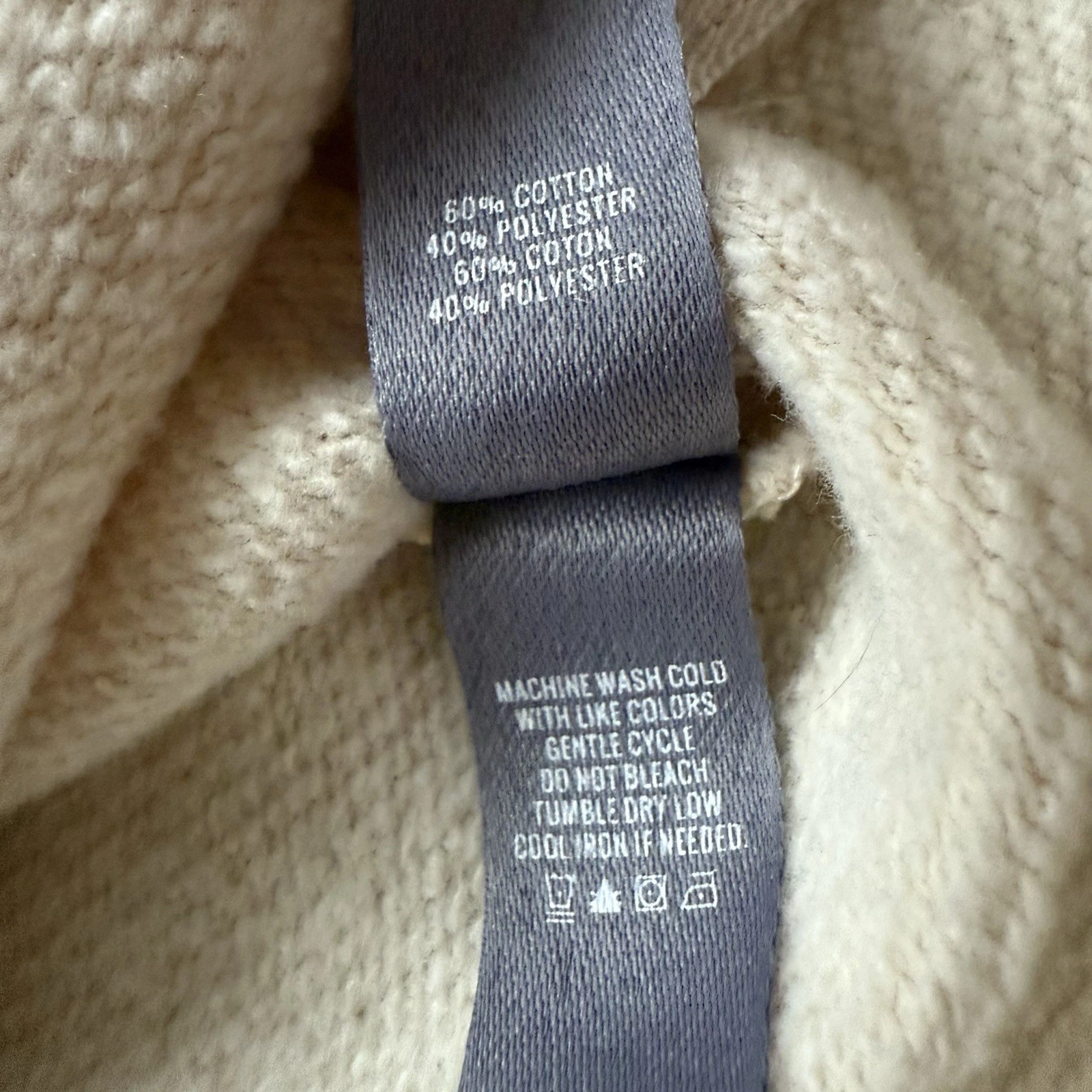 OFF WHITE Felpa Aerie oversize con cappuccio avorio beige panna XXS nuova con etichette