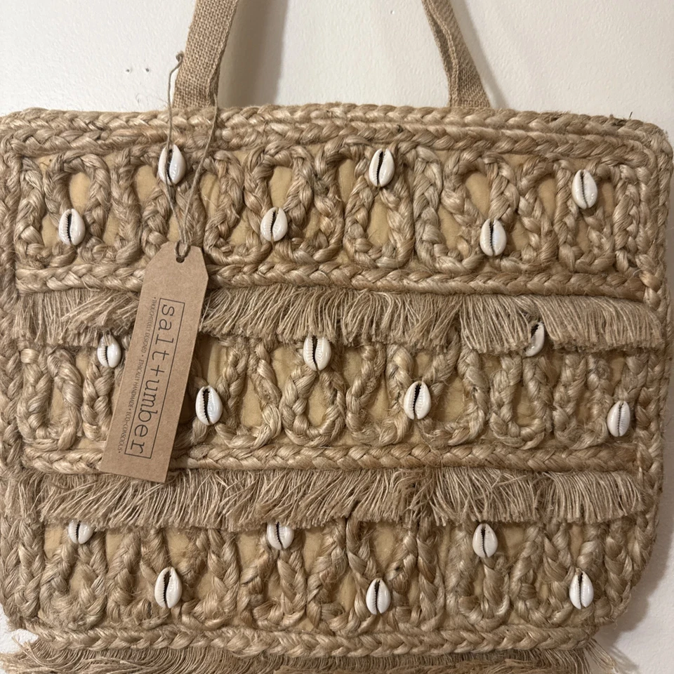 Beach Bag - Salt + Umber Isla Jute Seashell Tote/Purse/Bag - NEW WITH TAGS  - Image 4 of 4