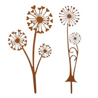 Gartenstecker Rost Deko Metall Pusteblume Vintage Terrasse Balkon 2 StüCk