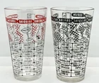 Pair of Vintage Federal Glass 12oz Cocktail Recipe Glass Tumblers
