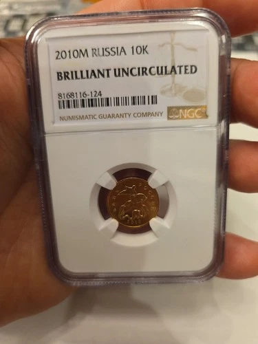 2010M Russia 10K NGC Brilliant Uncirculated Coin Certified, Slabbed
