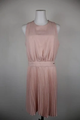 GUESS Robe Vintage Sans Manches Rose Midi à Plis Cerniere Femme M - Photo 1/4