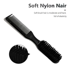 Double-Sided Barber Neck Brush & Styling Comb Black | Beard Shaving Salon Duster