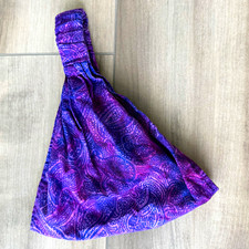 Purple Paisley Fabric Elastic Headband Hair Wrap for Women Boho Casual