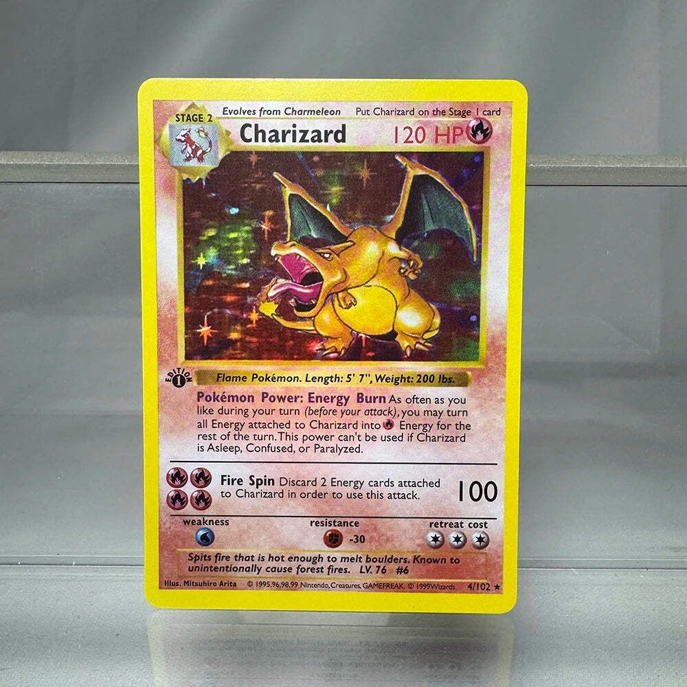 PKM Cards 1st Edition Charizard Blastoise Dragonite 1996 Base Set Single Foil Ca