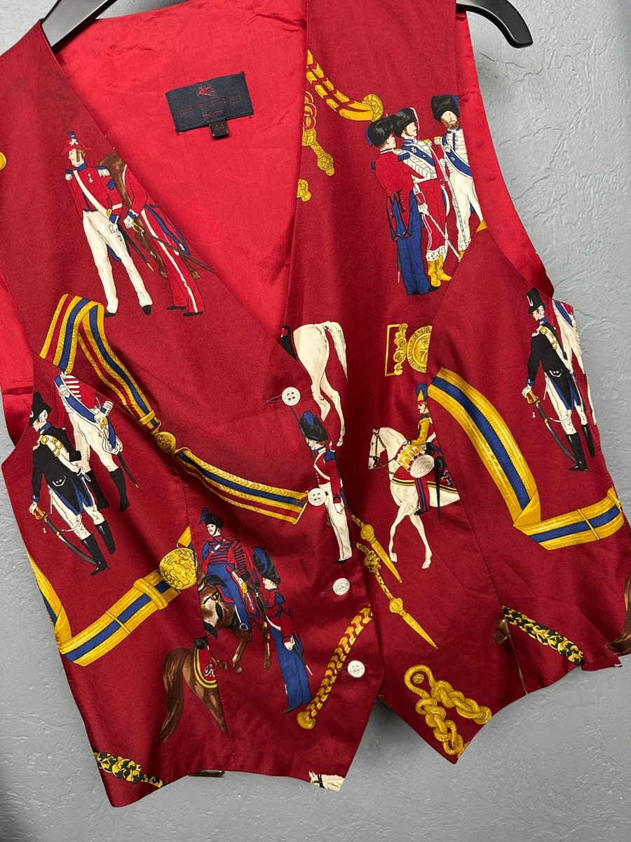 Etro Milano Womens Silk Waistcoat Formal Vest Size IT 44 (M) View 4