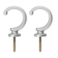 2Pcs Aluminum Alloy Wall Mounted Curtain Holdback Drapery Tieback Hooks Silver