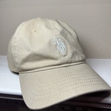 Boys U.S. POLO ASSN CAP Beige Tan Khaki Center Logo - Adjustable