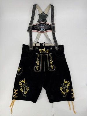 Lederhosen Shorts Suede Leather Bavarian Trachten Men Shorts Oktoberfest Size 48