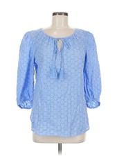 Jones New York Signature Women Blue 3/4 Sleeve T-Shirt M