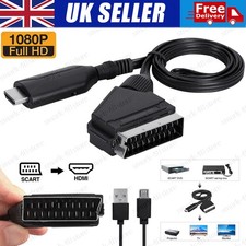 SCART to HDMI Converter Cable SCART > HDMI OLD DVD TO HD TV Video Adapter w/ USB