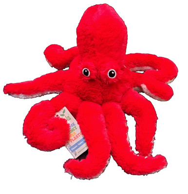 Wildlife Artist Eco Pals 12'' Red Octopus Plush Stuffed Animal Toy Realistic
