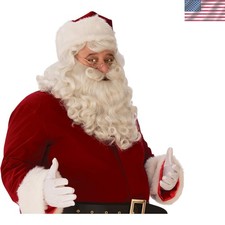 Stylish White Wig and Beard Set for Men - Perfect for Holiday Celebrations