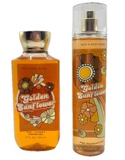 Bath  Body Works Golden Sunflower Fine Fragrance Mist  Shower Gel Set Retro