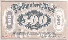 GERMANY 1922 500 MARK Dresden Year Before Hyperinflation UNC. Seldom seen