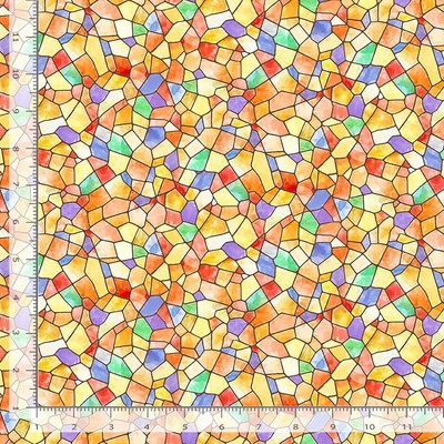 Christmas Fabric | All Is Calm Stained Glass Print | Timeless Treasures YARD
