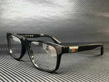 GUCCI GG1117O 001 Black Silver Men's Medium Eyeglasses