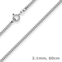 2,1Mm Panzerkette Silberkette Collier Halskette Aus 925 Silber Rhodiniert 60Cm