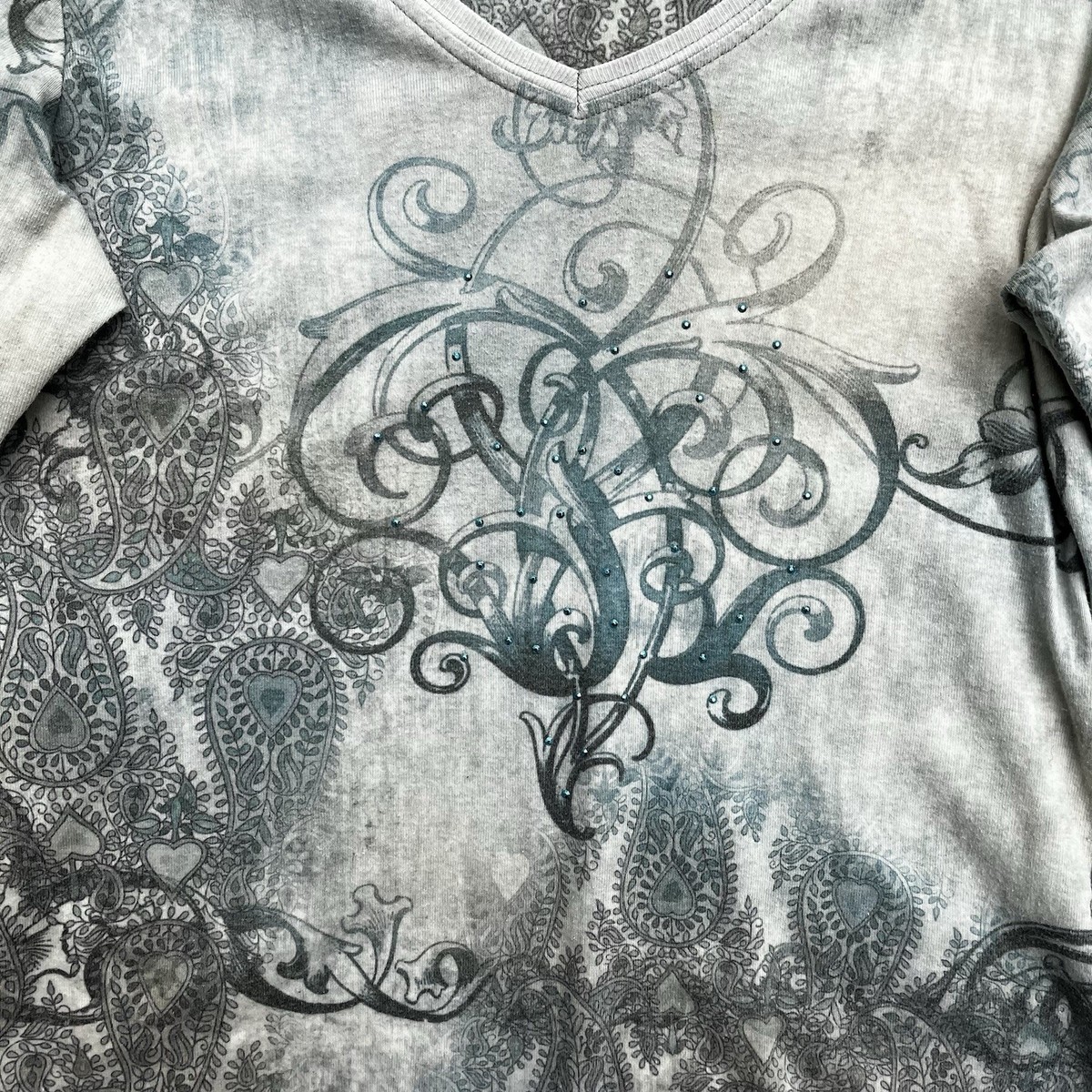 XCIT USA Womens M Top Long Sleeve Multicolored Studded | eBay