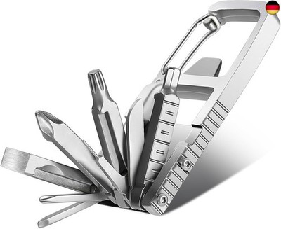 12-in-1-Multitool-Schlüsselanhänger, Edelstahl, Taschen-Klappbare EDC-Gadgets, M