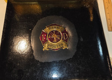 Firefighter Scrapbook/Photo Leather Album w/Diecast Medallion - New SEALED