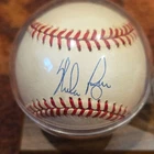 Nolan Ryan Signed Baseball Texas Rangers with Donruss 1990 Trading Card