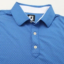 FootJoy Polo Shirt Mens Large Blue Geometric Performance Golf No Logo