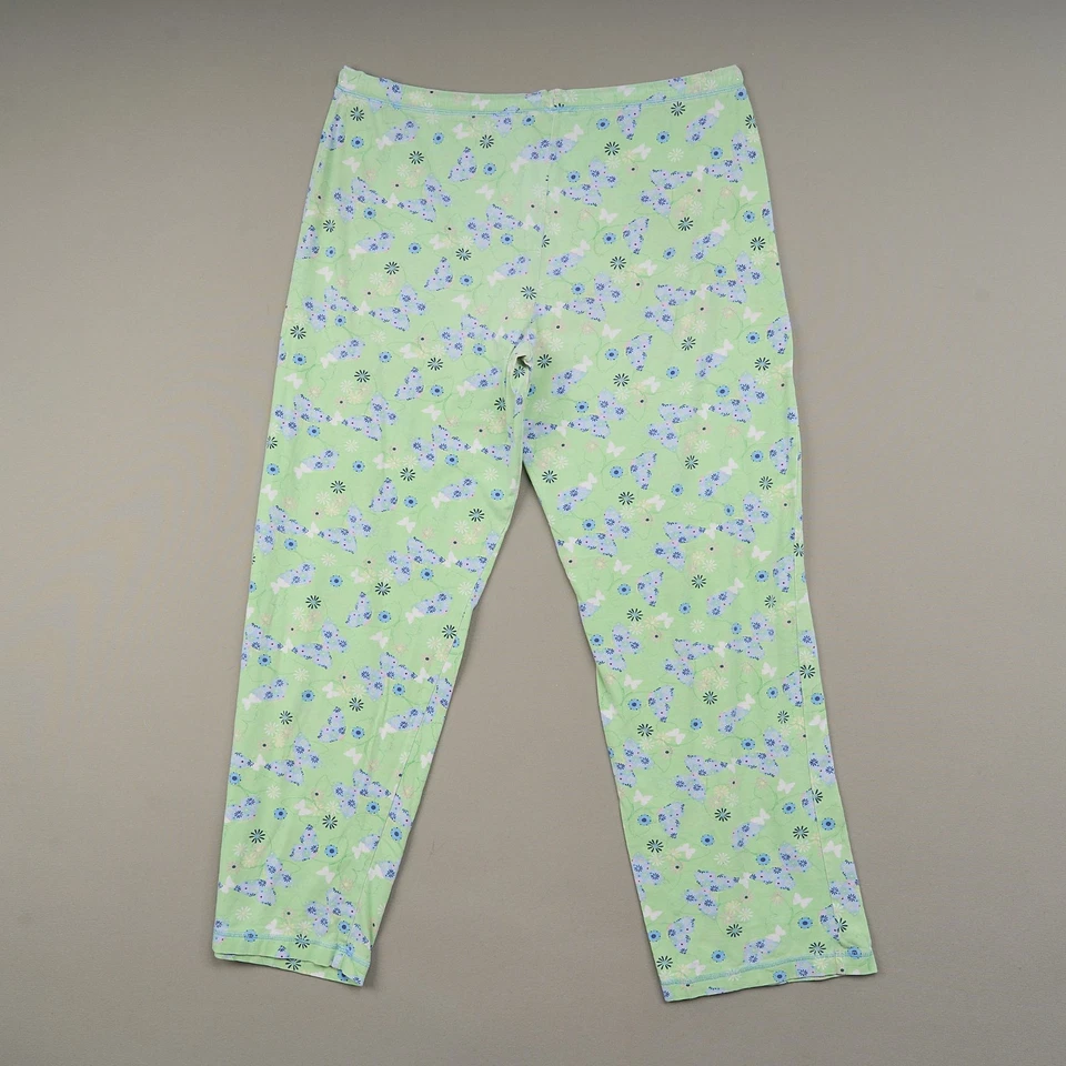 Pantalones de pijama Adonna para mujer L verde mezcla de algodón tejido salón pull-on dormir Foto 3 de 4
