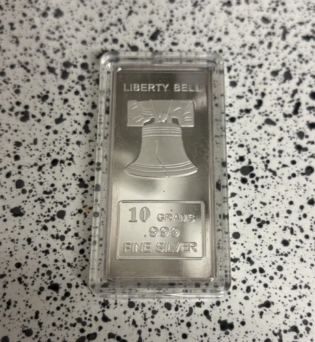 10 GRAMS .999 FINE SILVER BAR IN CAPSULE "LIBERTY BELL"