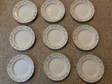 (9) Jyoto Fine China “Devona” #3132  Japan Dessert Plates ”  6 1/4" Gold Rimmed