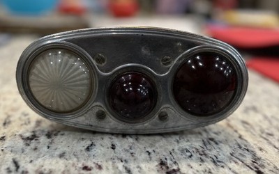 Original Vintage Antique 1927-29 Packard 3-Lens Tail Lamp CM Hall Company