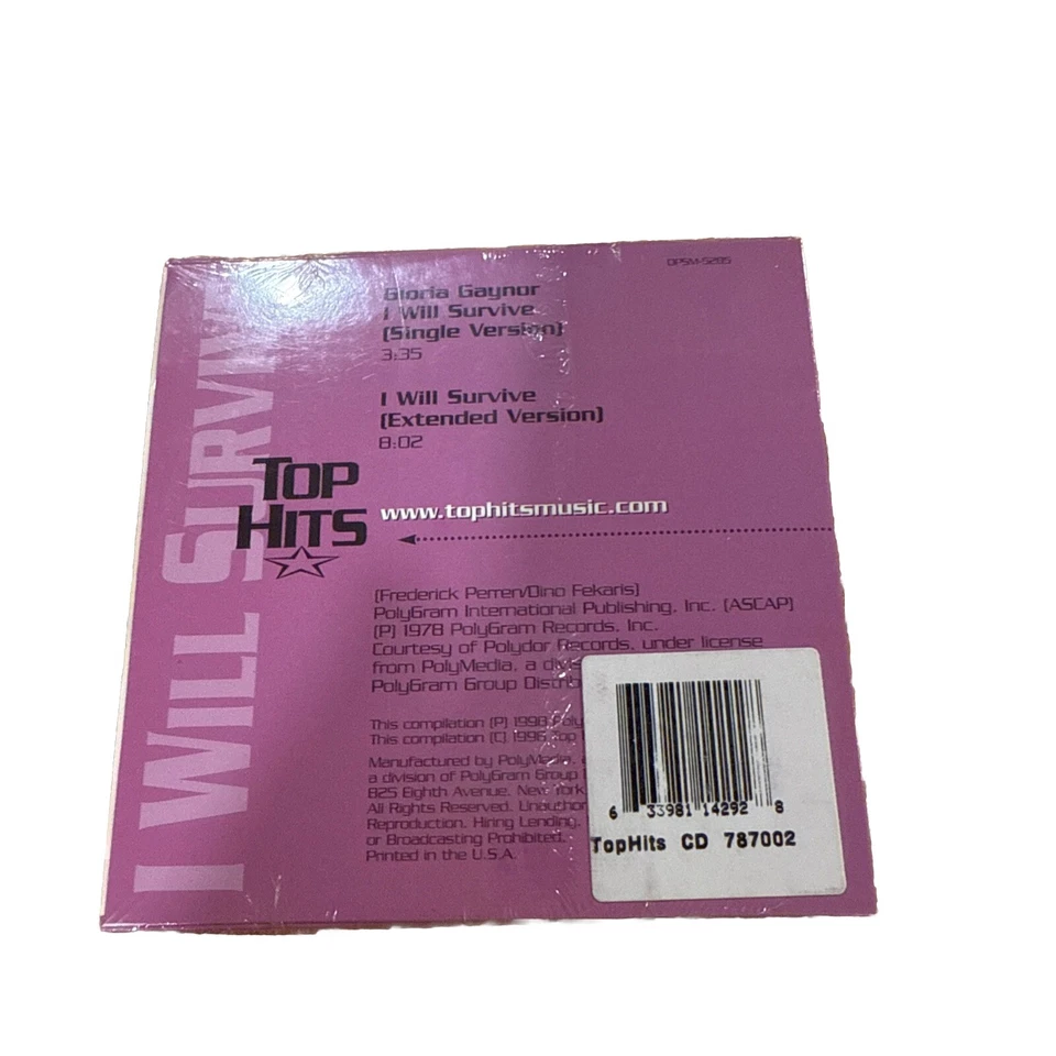Gloria Gaynor – I Will Survive ULTRA RARE CD SINGLE Top Hits Dance Series Foto 2 de 2