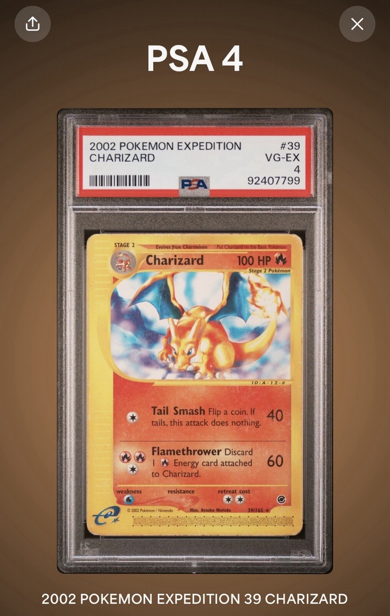 2002 Charizard Expedition Non Holo 39/165 English PSA 4 WOTC