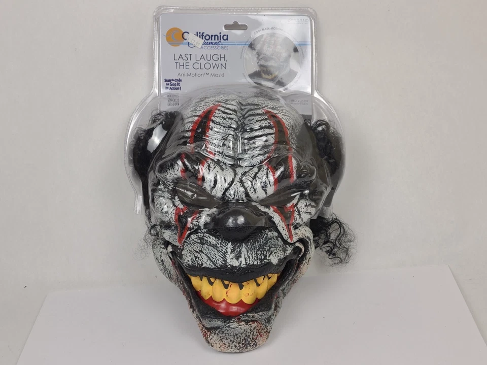 Last Laugh Scary Clown Mask California Costumes Horror Halloween Adult Terror - Image 2 of 4