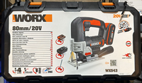Worx WX543 Akku-StichsäGe (1X Akku 2,0 Ah) + Koffer