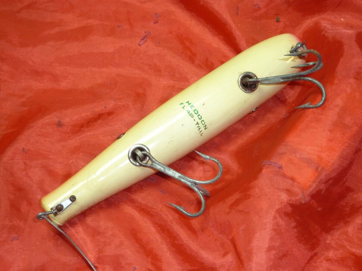 Vintage Heddon Flap Tail Wooden Musky Lure Clean 7 Vintage Heddon Flap Tail Wooden Musky Lure Clean 7