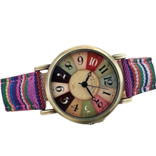 Women Adult Boho Hippie Watch With Multicolour Rainbow Pattern Quirky Watch Gift - Picture 10 of 12