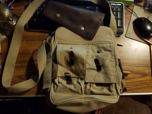 H&M Beige Canvas and leather Shoulder Bag or computer bag - Picture 1 of 5
