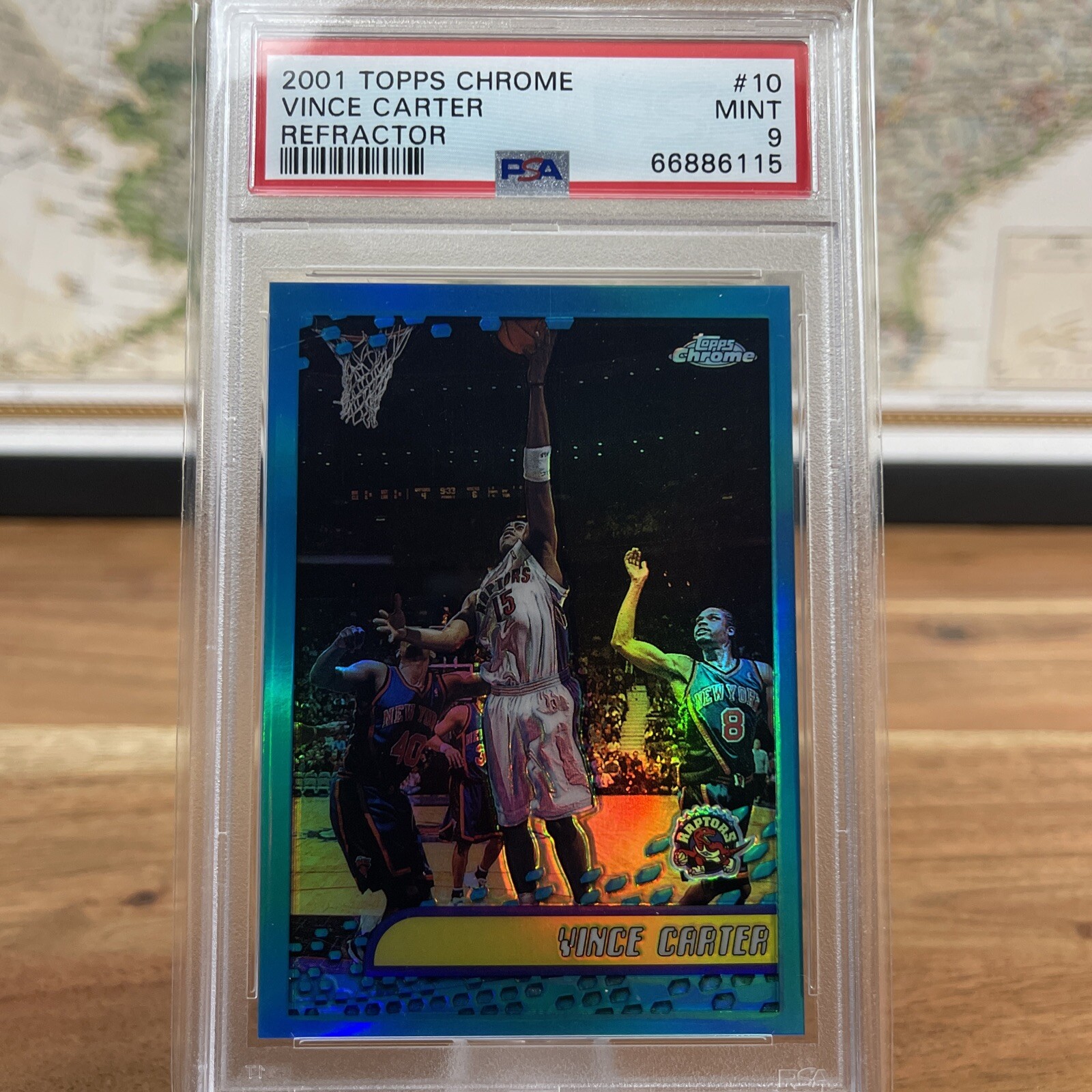 2001 Topps Chrome Vince Carter Refractor PSA9