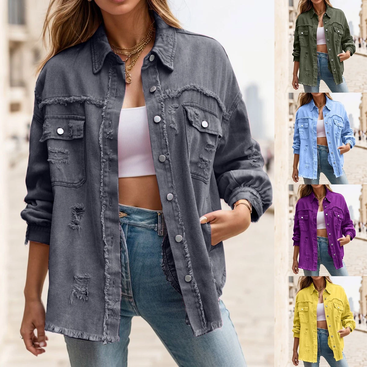 Distressed boyfriend deals jean jacket