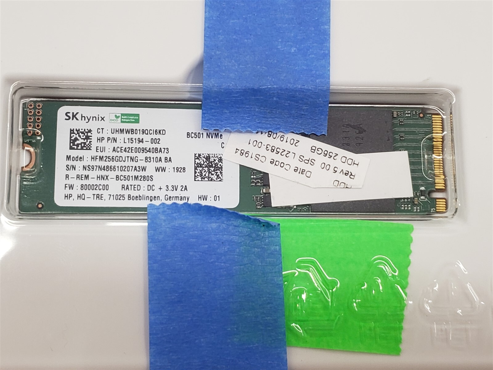SK Hynix 256gb NVMe M.2 SSD PCIe Hfm256gdjtng-8310a BA Bc501 | Compra ...