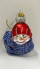 ornament Christmas glass 19615 large snowman head